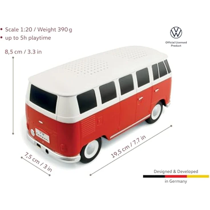 VW Bulli T1 Bluetooth Lautsprecher rot – Bild 4