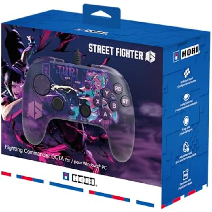Hori Fighting Commander OCTA SF 6 Juri Edition, Gamepad für Windows 10/11 mit 6-Tasten-Layout und 3m Kabel – Bild 6