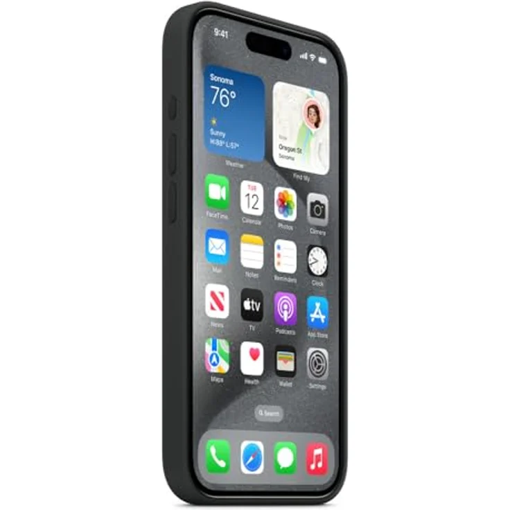 Apple iPhone 15 Pro Silikon Case mit MagSafe – Schwarz ​​​​​​​ – Bild 3