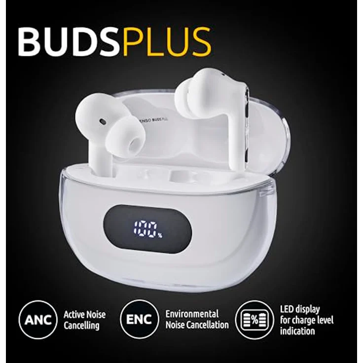 Intenso Buds Earphone Plus T312AE White, kabellose In-Ear-Kopfhörer mit Freisprechfunktion und 7,5 Stunden Akkulaufzeit – Bild 3