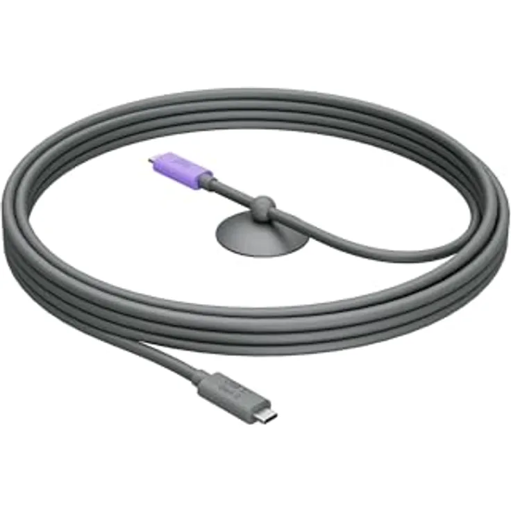 Logitech Active USB-Kabel, 5 Meter, 24 Pin USB-C (M) zu 24 Pin USB-C (M), ultraschnelle Datenübertragung über USB 3.1