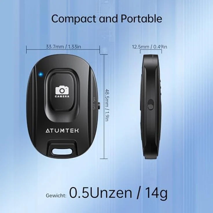 ATUMTEK Kameraselbstauslöser, Drahtlose Fernbedienung für iPhone und Android-Smartphones, Bluetooth 5.2, 2er-Pack, mit Handgelenkschlaufe, Schwarz – Bild 4