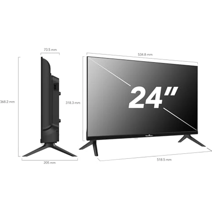 Smart Tech Whale TV 24HH01V, 24 Zoll Smart TV mit HD-Auflösung, HDR10, Bluetooth und Triple-Tuner, schwarzes Design – Bild 4