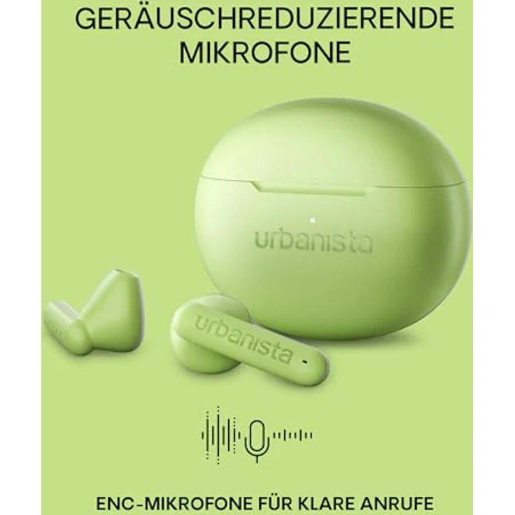 Urbanista Austin 2, True Wireless Stereo Kopfhörer mit aktiver Geräuschunterdrückung, 25 Stunden Laufzeit, spritzwassergeschützt, Grün – Bild 2