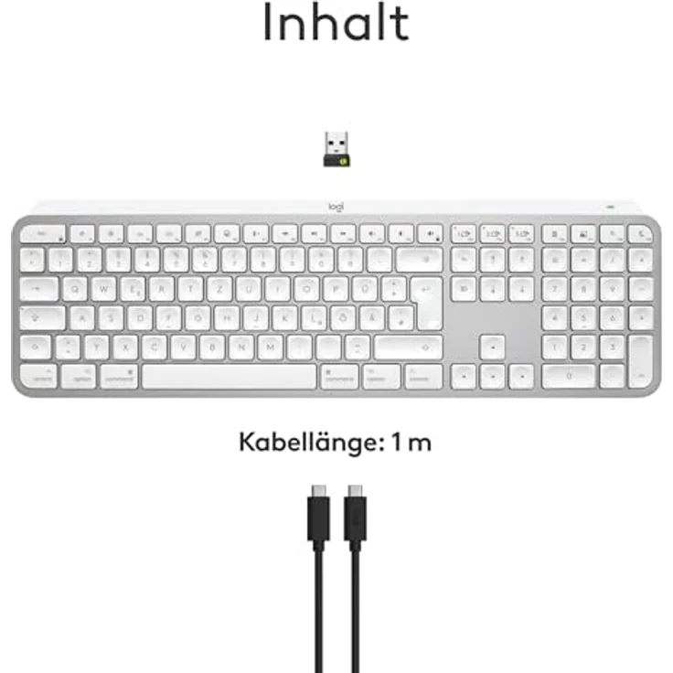 Logitech MX Keys S for Mac (DE, Kabellos), Tastatur, Grau mit Apple-Oberflächen und Logi Options+ Smart Actions – Bild 10
