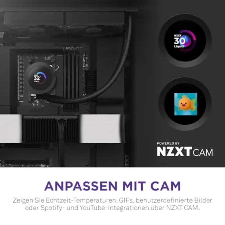 NZXT Kraken Plus 240, All-in-One CPU Wasserkühler, 240 mm, Schwarz, kompatibel mit LGA 115X/1700/AM4/AM5 – Bild 5