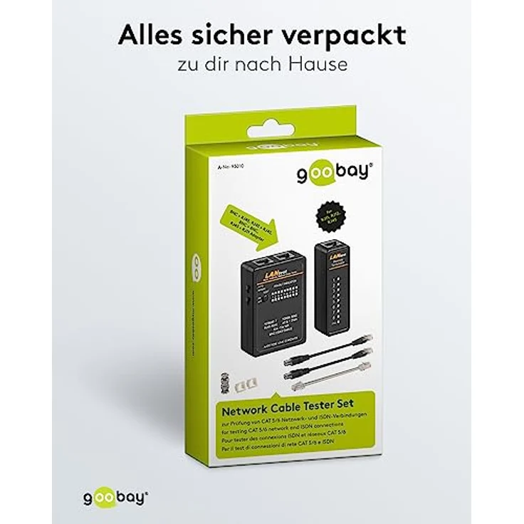 Leitungstester - Netzwerktester - Kabeltester für RJ11, RJ12, RJ45, ISDN, CAT5, CAT6, BNC – Bild 8