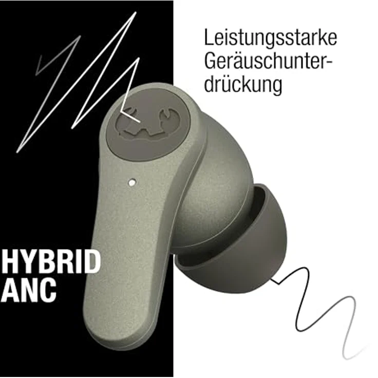 Fresh 'n Rebel Twins Rise, kabellose In-Ear-Bluetooth-Kopfhörer mit Geräuschunterdrückung, Ambient Modus, Multipoint-Bluetooth, In-Ear-Sensorik, spritzwassergeschützt, 30 h Spielzeit (Dried Green) – Bild 3