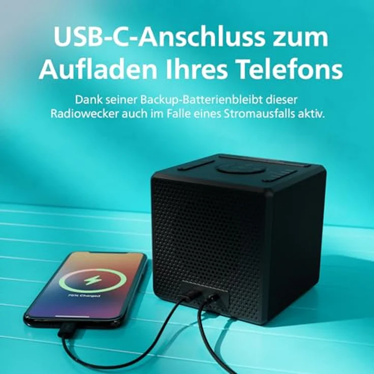 Philips TAR4500, Dual-Alarm FM Radiowecker mit USB-C-Ladeanschluss, großer gut ablesbarer Anzeige und digitalem UKW-Tuner – Bild 5