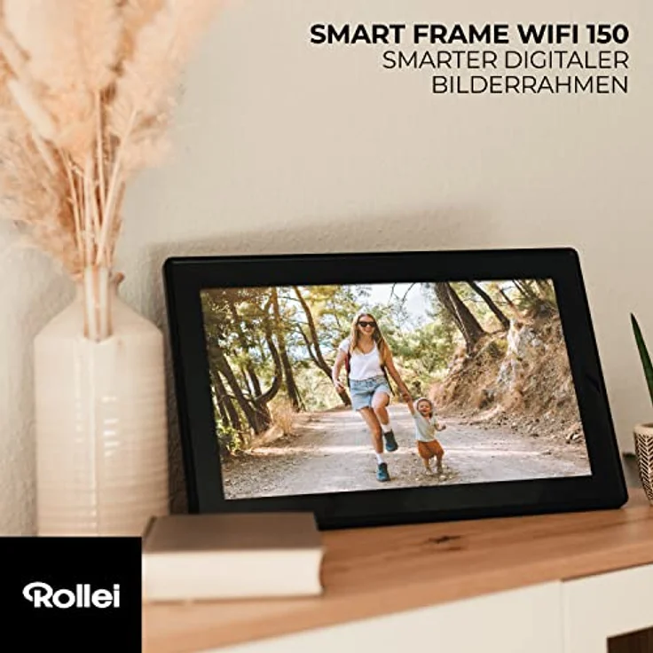Rollei Smart Frame WiFi 150 in schwarz. 15.6 Zoll digitaler Bilderrahmen mit WiFi-Funktion zur Wiedergabe Ihrer Fotos und Videos mit Ton. – Bild 2