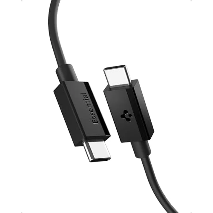 Spigen Essential USB C to USB C 60W Kabel, 1 m, schwarz – Bild 1