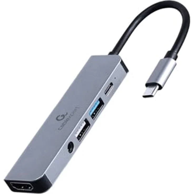 Gembird USB Typ C 5 in 1 HUB, HDMI PD Audio Stereo Adapter mit vielseitigen Anschlussmöglichkeiten – Bild 1