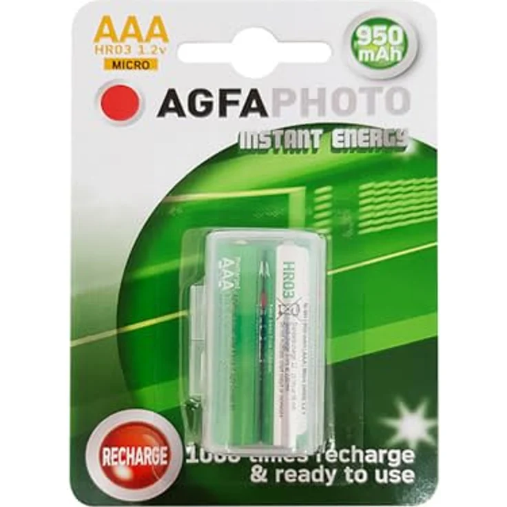 AgfaPhoto 132803944 AgfaPhoto 132-803944 Micro Batterien 2 Stück Ready-to-Use Accu 950mAh AAA grün-Silber – Bild 2