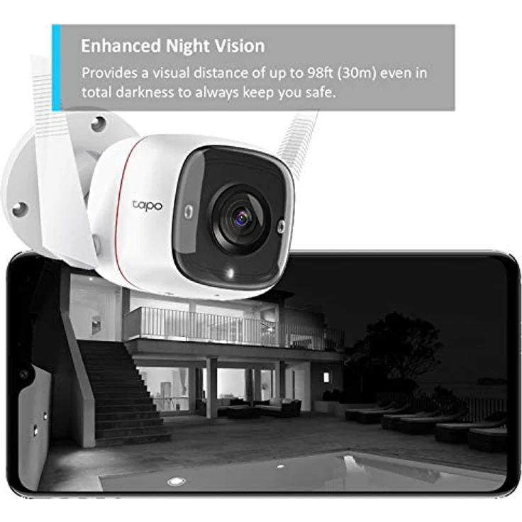 TP-Link Tapo 2K Outdoor Security Camera, Motion Detection, IP66 Weatherproof, Built-in Siren, 2-Way Audio, 3MP, Night Vision, Cloud &SD Card Storage, Works with Alexa & Google Home (Tapo C310) – Bild 4
