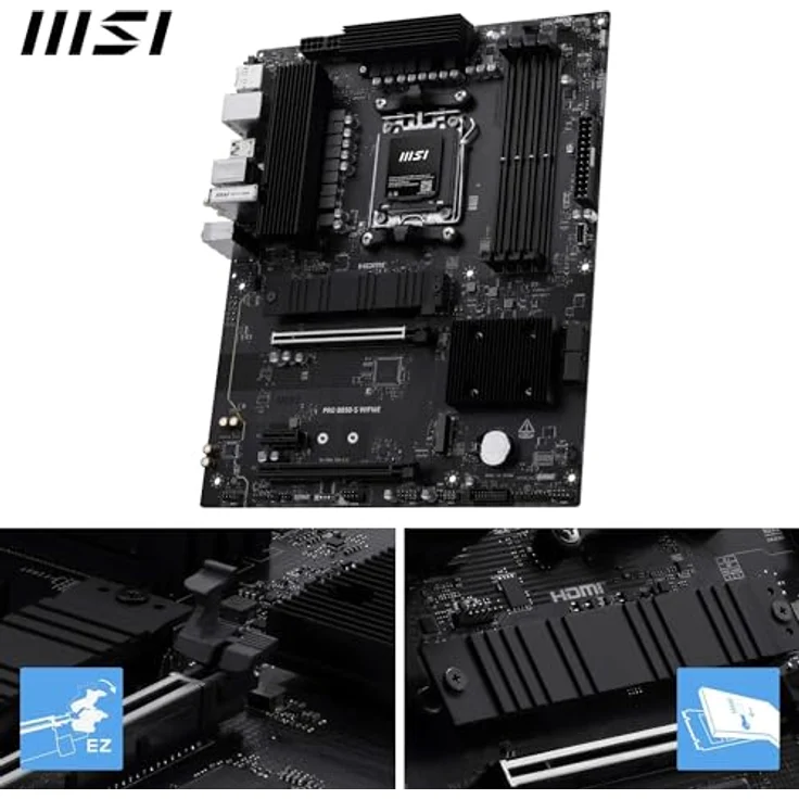 MSI Pro B850-S Wifi6E, ATX Mainboard mit AM5 Sockel, bis zu 4 TB DDR5-RAM, integriertes WiFi 6E und umfangreiche Anschlussmöglichkeiten – Bild 3