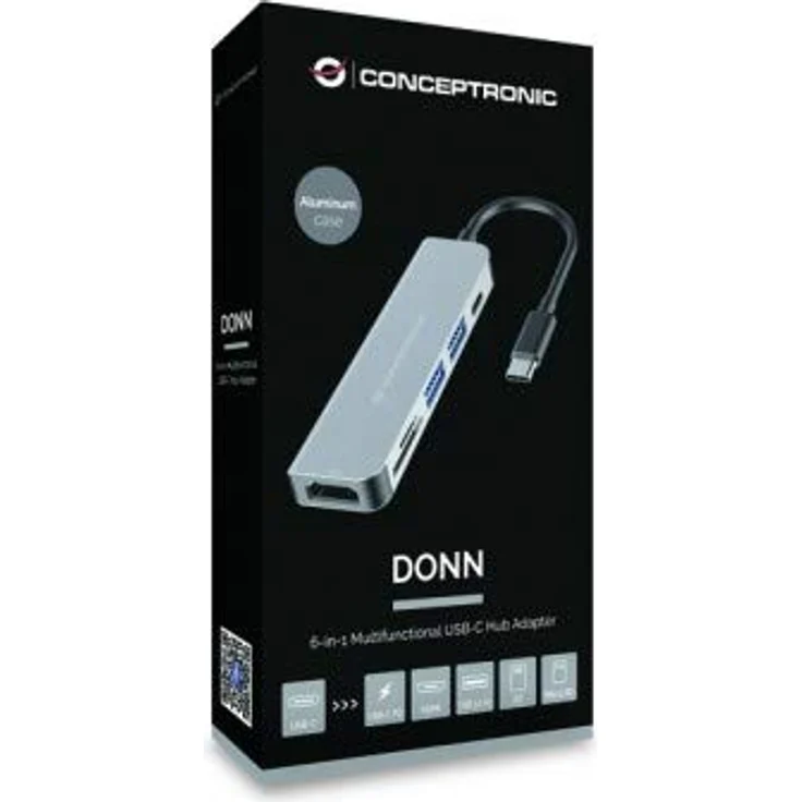 Conceptronic USB-C Dockingstation 6-in-1 mit HDMI-Ausgang, 2x USB-A, SD und TF Kartenleser, kompakt und portabel – Bild 3