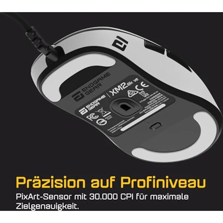 Endgame Gear XM2 8k v2 Gaming-Maus, kabelgebunden, 8.000 Hz Polling-Rate, PixArt PAW3950 Sensor bis 30.000 CPI, weiß – Bild 4