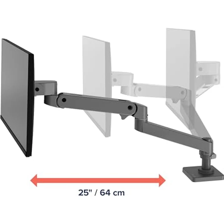 Ergotron LX Pro Arm, Einzel-Display Tischhalterung für Monitore bis 34,02", grau – Bild 5