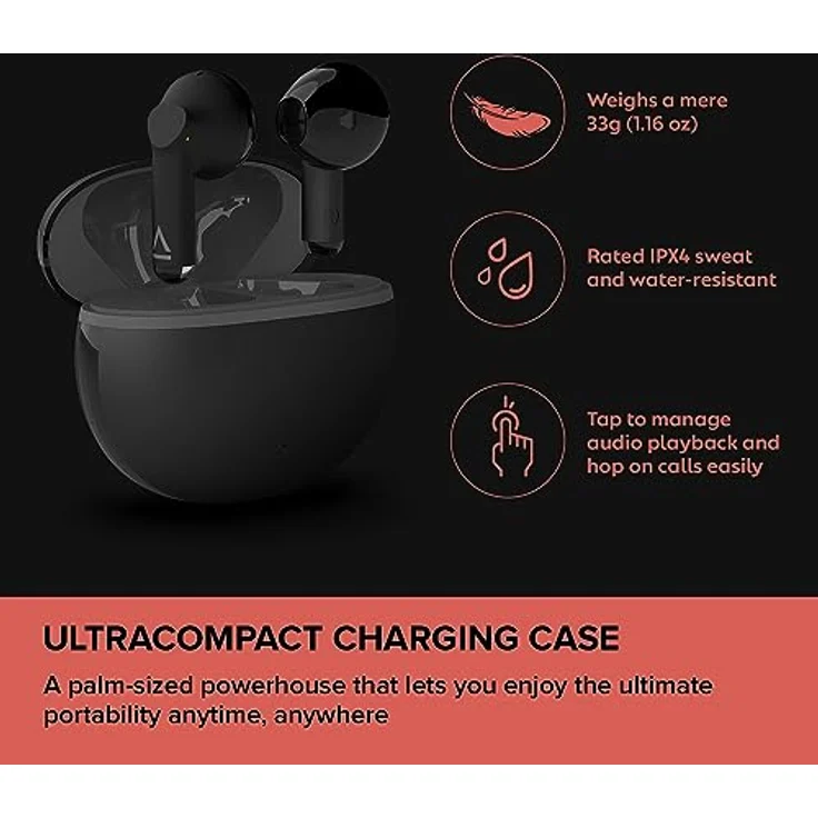 Creative Zen Air DOT Leichte, echte kabellose, schweißfeste In-Ear-Kopfhörer, mit ultrakompaktem Gehäuse, 13-mm-Neodym-Treiber, zwei Mikrofone mit ENC-Technologie, bis zu 24 Stunden Akkulaufzeit, Bluetooth 5.3. – Bild 2