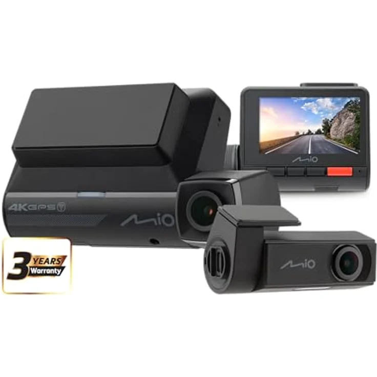 Mio MiVue 955W Dual car dash camera (GPS-Empfänger, 4K), Dashcam, Schwarz – Bild 2