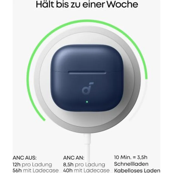 Anker soundcore P42i, In-Ear Noise Cancelling Kopfhörer mit adaptivem ANC, Hi-Res Audio und 56h Akkulaufzeit – Nachtblau – Bild 7