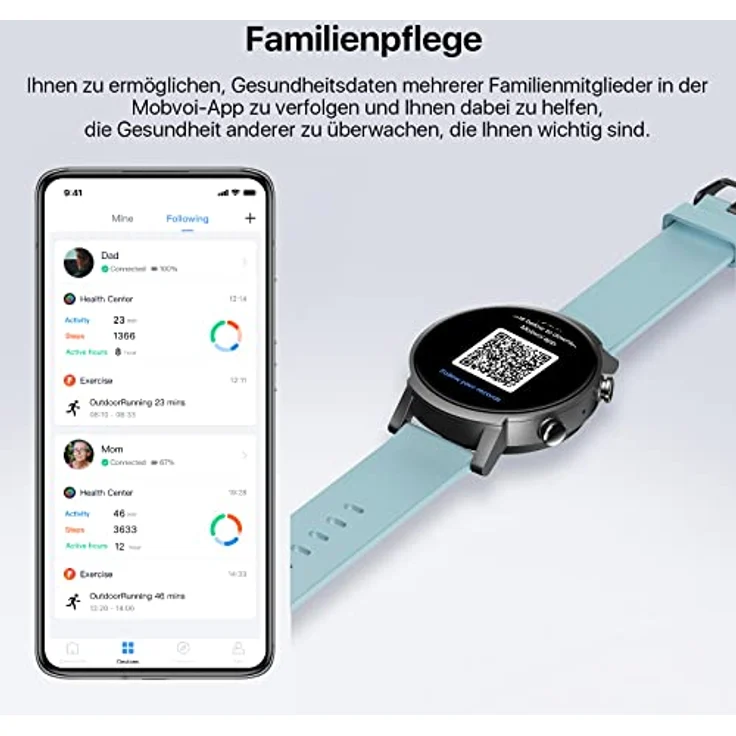 Ticwatch E3 Smartwatch für Herren Wear OS von Google mit Qualcomm Snapdragon Wear 4100+ Dual-System-Plattform Google Pay GPS Herzfrequenzüberwachung Stressmanagement iOS und Android kompatibel – Bild 4