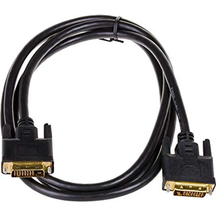AKYGA AK-AV-06 DVI 24+1 Pin Kabel Dual Link, Full HD Stecker auf Stecker, 1.8m, schwarz, mit Ferritfilter