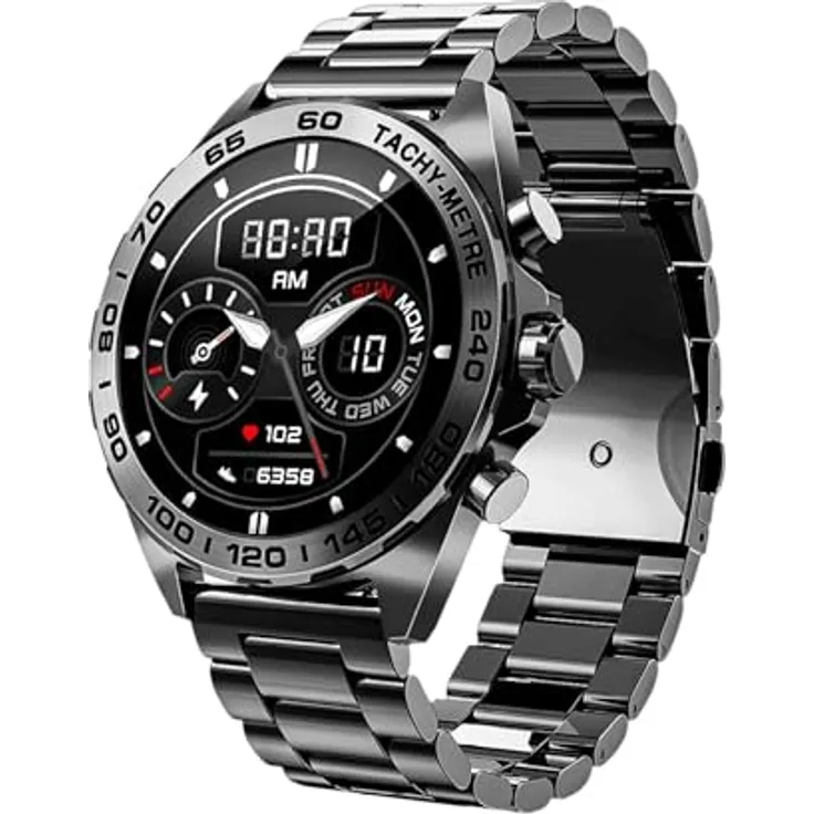 Aiwa BEA·FON SMARTWATCH 501 STAINLESS STEEL / SMARTWATCH 1.43" AMOLED, Schwarz, Small