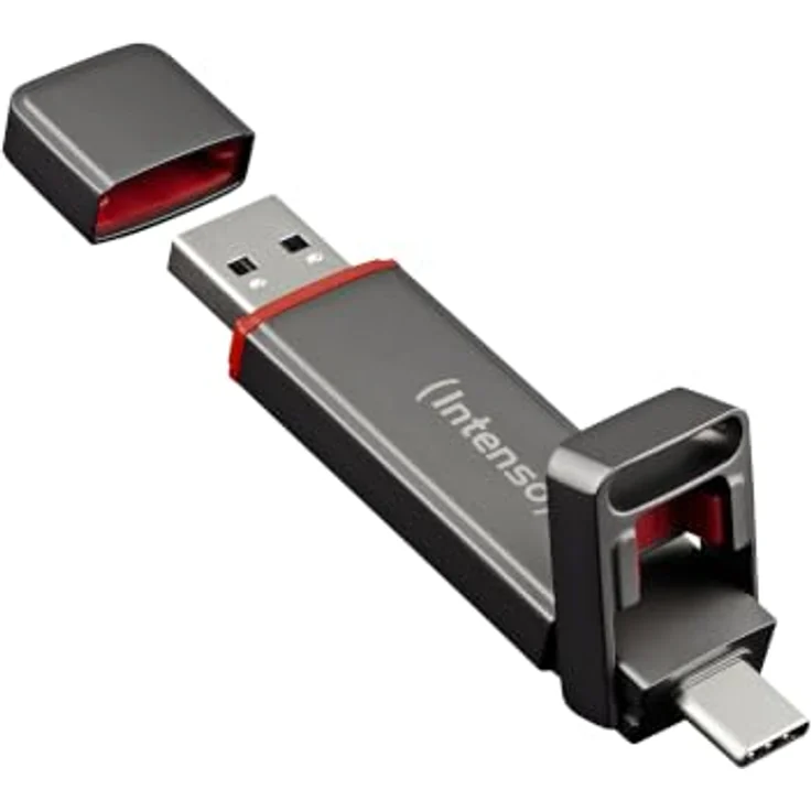 Intenso SSD-USB-Speicher UX100, 250 GB, USB 3.2 und USB C, anthrazit, schockresistent – Bild 1