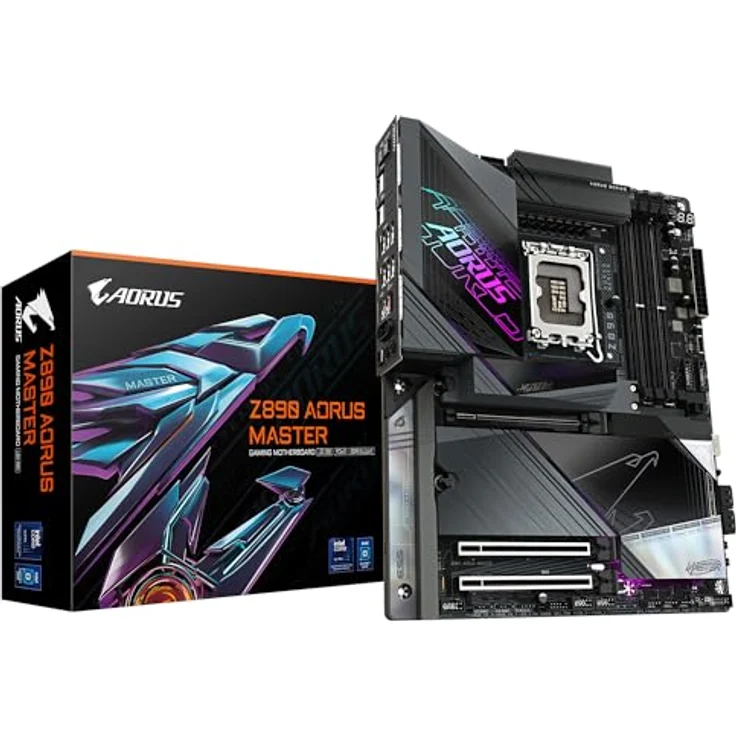 Gigabyte Z890 AORUS Master Motherboard - Intel Core Ultra (Serie 2) CPU Unterstützung, 18+1+2 Phasen VRM, bis zu 9500MHz DDR5 (OC), Wi-Fi 7, 10GbE LAN, Thunderbolt 4 – Bild 1