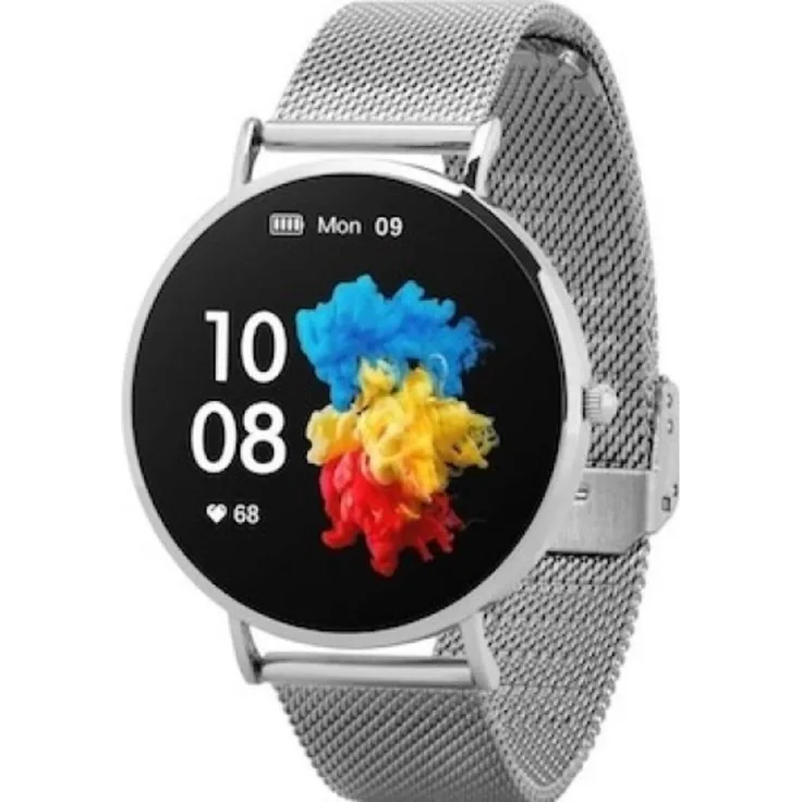 Garett Verona Smartwatch (Silber/Stahl) mit AMOLED-Bildschirmtechnologie und IP67 Wasserschutz