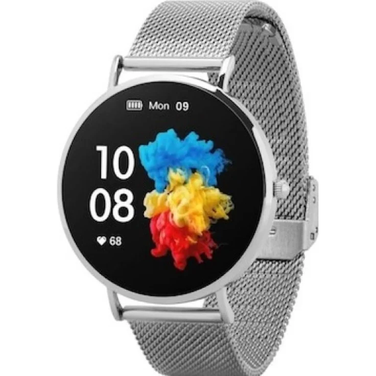 Garett Verona Smartwatch (Silber/Stahl) mit AMOLED-Bildschirmtechnologie und IP67 Wasserschutz