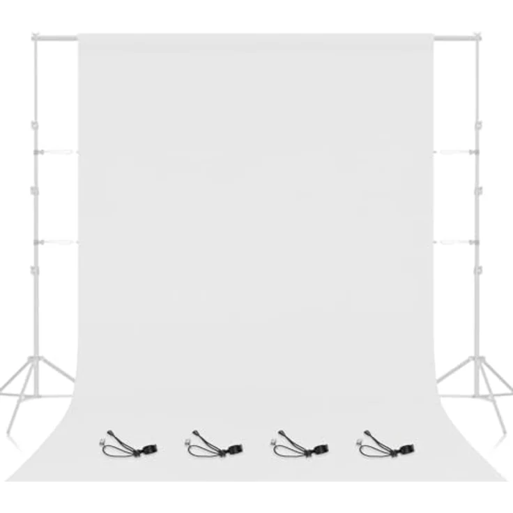 EMART Fotohintergrund Weiß, 3x6m Polyester Faltbar mit 4 Clips, Reduziert Lichtreflexion für Fotografie und Video Produktion – Bild 1