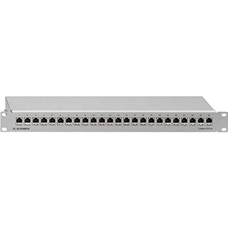 Rutenbeck PP-Cat.6A iso-24/1, 24 Port Netzwerk-Patchpanel, geschirmt, 19" (1 HE), lichtgrau, CAT 6a – Bild 2