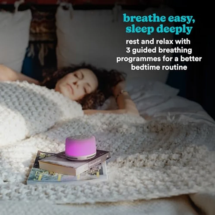 HoMedics SoundSleep Aura SS-2700WH, Soundmaschine mit 14 Naturklängen, 7 Meditationsklängen, Bluetooth 5.3 und warmweißem Nachtlicht – Bild 5