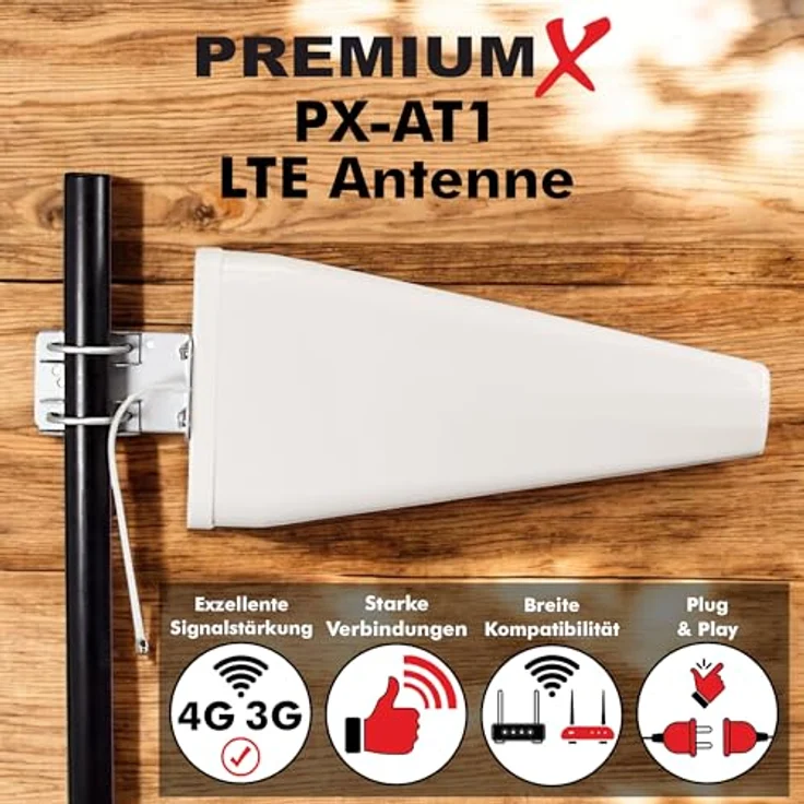 PremiumX LTE Antenne 3G 4G Mobiles Netzwerk Außenantenne Outdoor 10m Kabel Mobilfunkantenne mit 11±1 dBi Gewinn – Bild 2