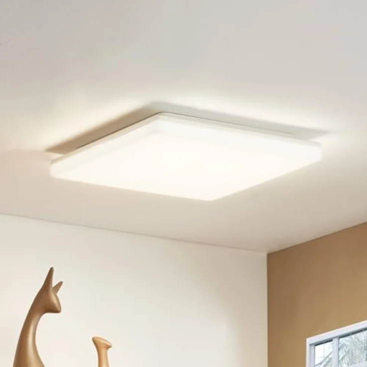PRIOS LED Deckenlampe mit Sensor 'Artin' Bewegungsmelder (Modern) in Weiß (1 flammig) - Energiesparende Deckenleuchte mit integriertem Bewegungsmelder – Bild 1