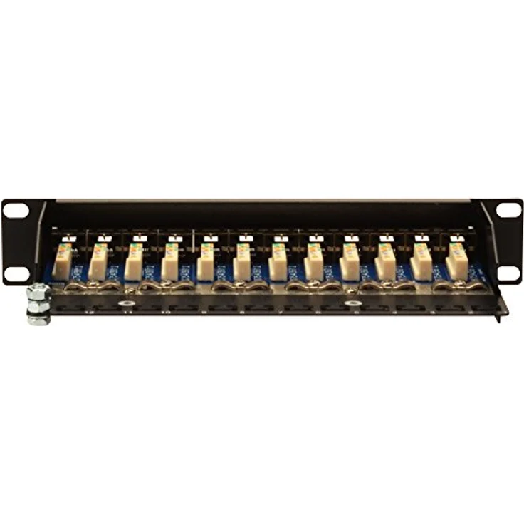 DIGITUS 12 Port CAT5e Patchpanel 10'' Patchfeld 10 Zoll 1HE RackMount schwarz – Bild 5