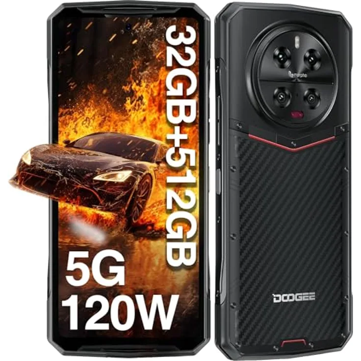 DOOGEE DK10 Smartphone (6.6 Zoll, 512 GB Speicherplatz, Android 13 50MP+64MP 32GB RAM+512GB ROM Dimensity 8020 Octa-Core)