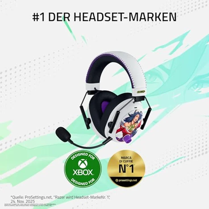 Razer BlackShark V3 Pro 2XKO Edition, Kabelloses E-Sport-Headset mit ANC, Triforce 50mm Treiber, HyperSpeed 2,4GHz & Bluetooth, für Xbox/PC – Bild 2