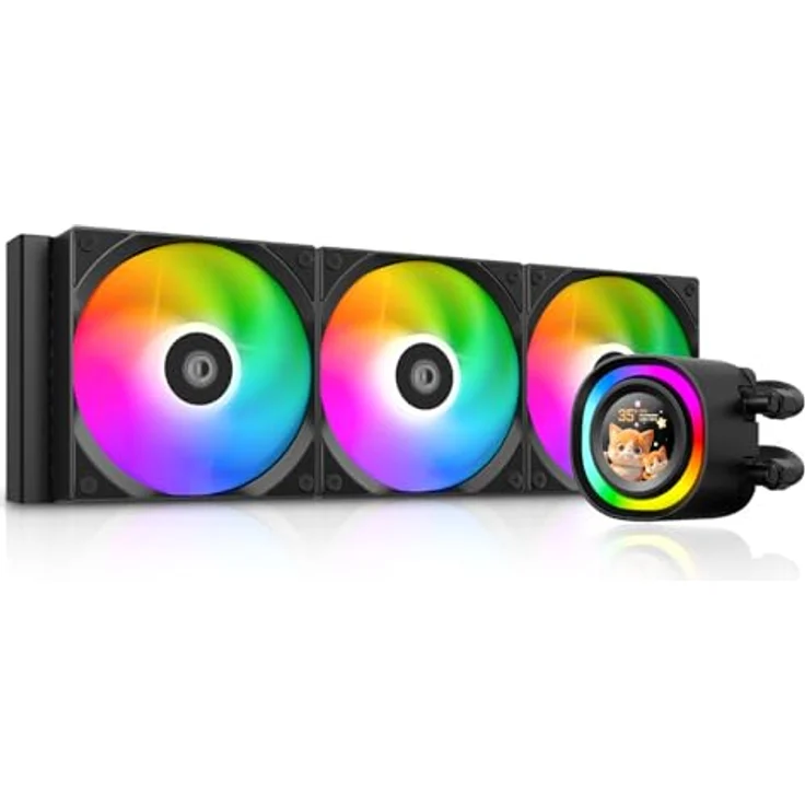 ID-COOLING FX360 LCD CPU Flüssigkeitskühler AIO für Intel & AMD, 1,48 Zoll Farb-LCD, ARGB, 350W TDP, 120 mm Lüfter – Bild 1
