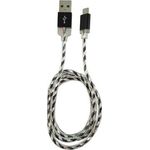 LC-Power LC-C-USB-MICRO-1M-8 USB A zu Micro-USB Kabel, 1m, schwarz/silber, USB 2.0, Schnellade- und Datenkabel, max. 2A