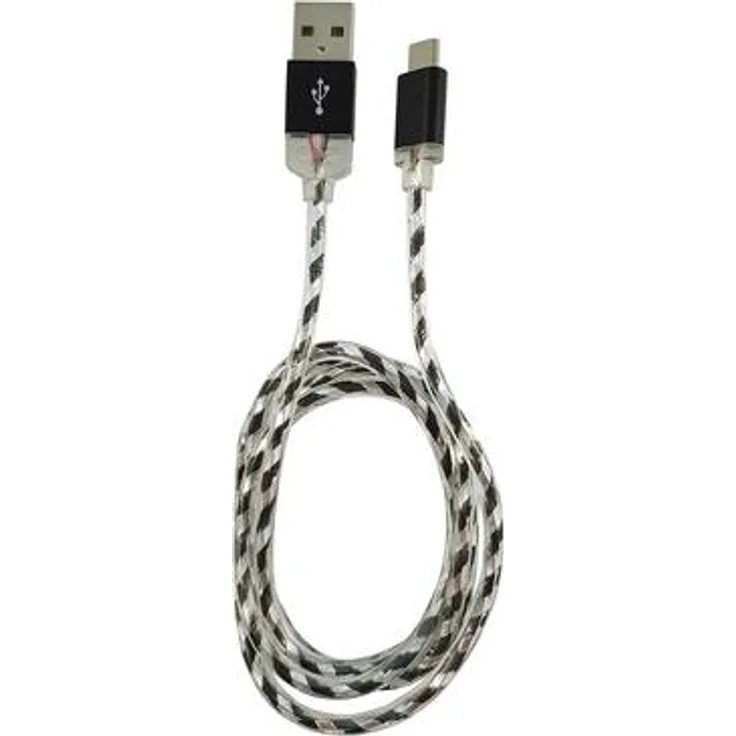 LC-Power LC-C-USB-MICRO-1M-8 USB A zu Micro-USB Kabel, 1m, schwarz/silber, USB 2.0, Schnellade- und Datenkabel, max. 2A