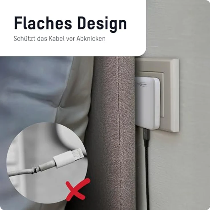 ANSMANN USB C Ladegerät, 30W Schnellladeadapter für iPhone 16/15/14/13/12/11 Pro Max, Samsung Galaxy S25/S24/S23 Ultra, flaches Slim Design, Steckdosenadapter – Bild 2
