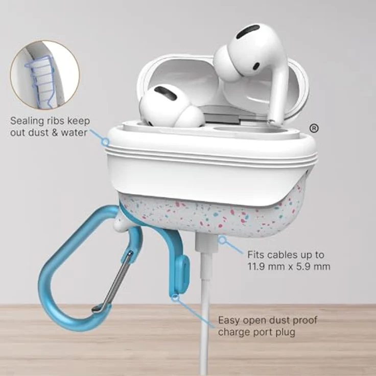 Catalyst Wasserdichtes Special Edition Case für AirPods Pro (1. und 2. Generation), einteiliges Design, IP67 Schutz, hoher Fallschutz, Soft-Touch – Funfetti – Bild 4