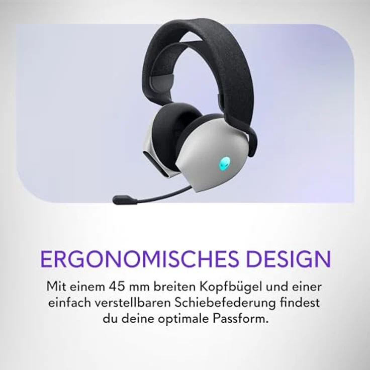 Alienware AW725H Tri-Mode Wireless Gaming Headset – Dolby Atmos, KI-Geräuschunterdrückung, 55 Stunden Akkulaufzeit, Lunar Light, RGB-Beleuchtung – Bild 2
