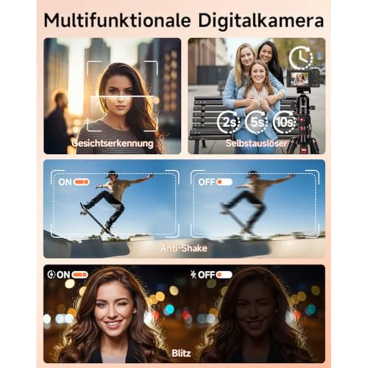 Rollei Compactline 10x, 64 MP Digitalkamera mit 4K und Flip Screen – Bild 6