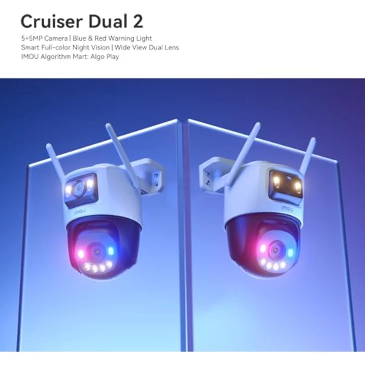 Imou Cruiser Dual 2, 10MP WLAN-Überwachungskamera mit 360° Schwenk- und Neigefunktion, Nachtsicht in Vollfarbe, wetterfest, 2-Wege-Audio – Bild 8