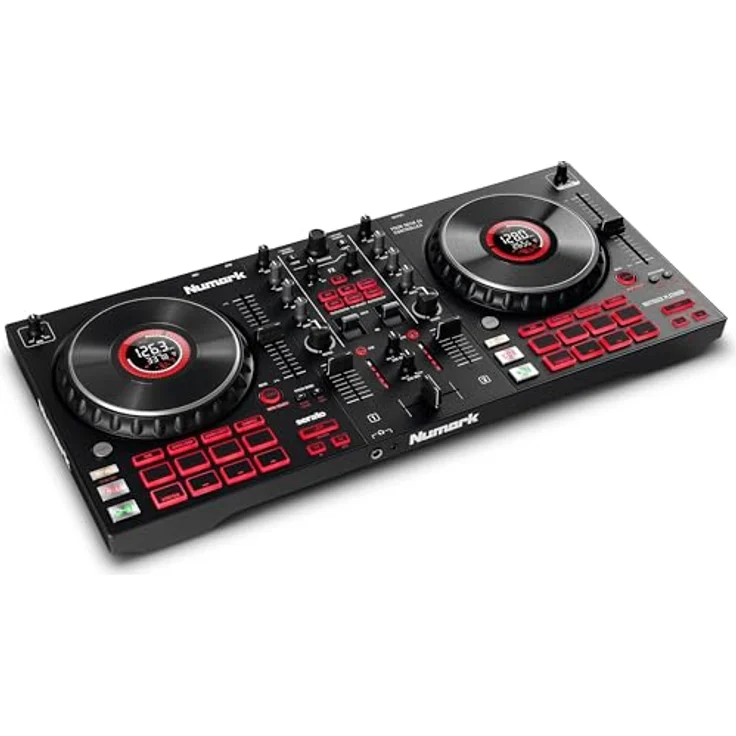 Numark Mixtrack Platinum FX - DJ-Controller für Serato DJ mit 4-Deck Kontrolle, DJ-Mixer, integriertem Audio Interface, Jogwheel-Displays und Effektpaddeln – Bild 2