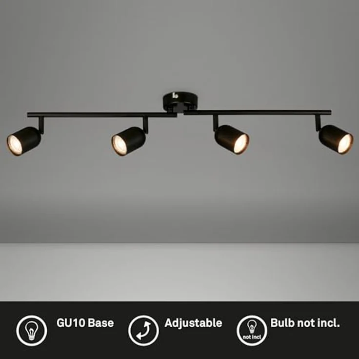 BRILONER Deckenlampe - Schwenkbar, 4-flammig, Wohnzimmerlampe, Schwarz – Bild 2